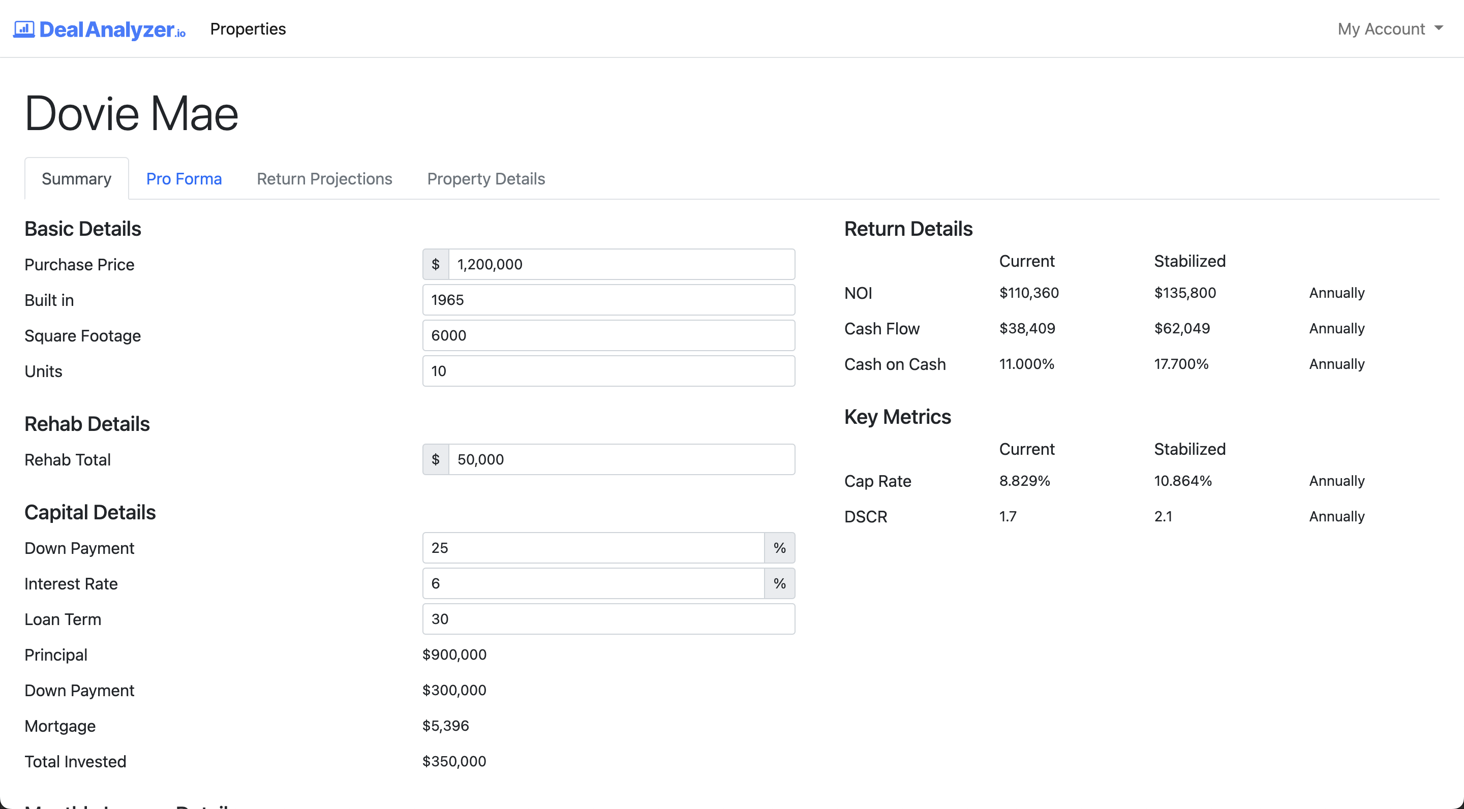 Rental Real Estate Deal Analyzer App